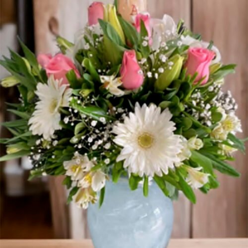 Arreglo de cirios en cristal