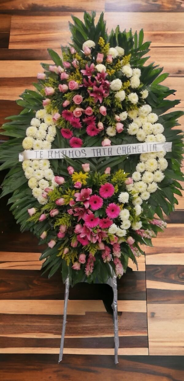 Corona doble copete rosa