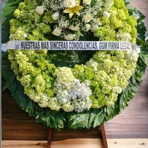 Corona de hortensias