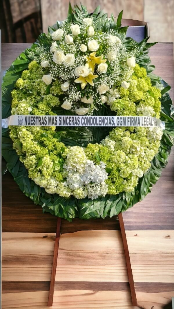 Corona de hortensias