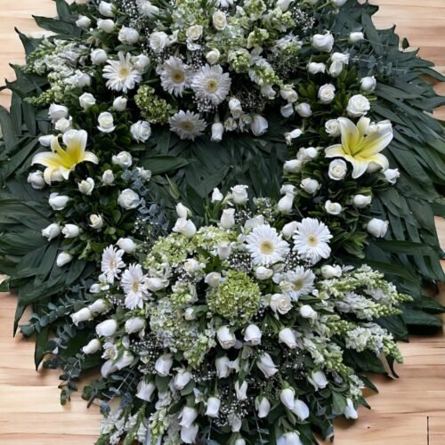 Corona doble copete de rosas