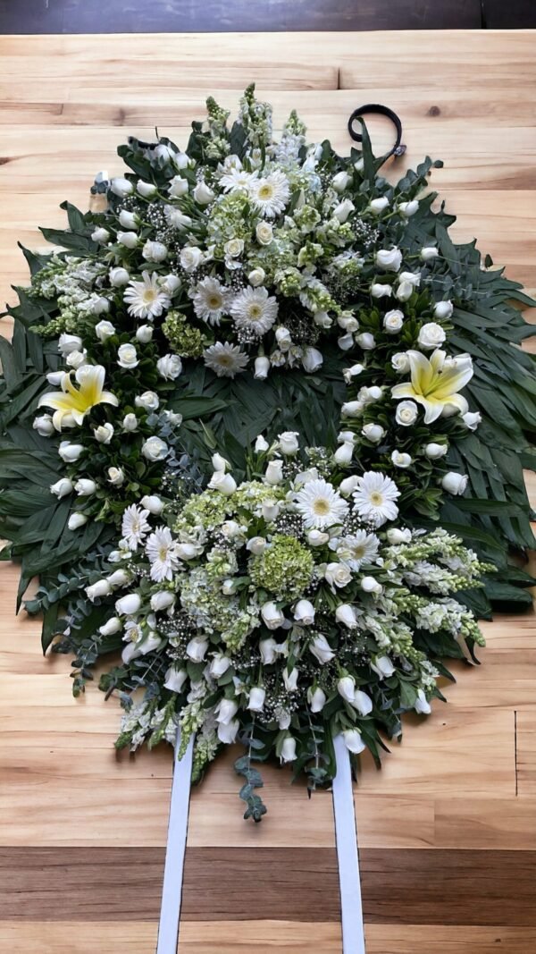 Corona doble copete de rosas